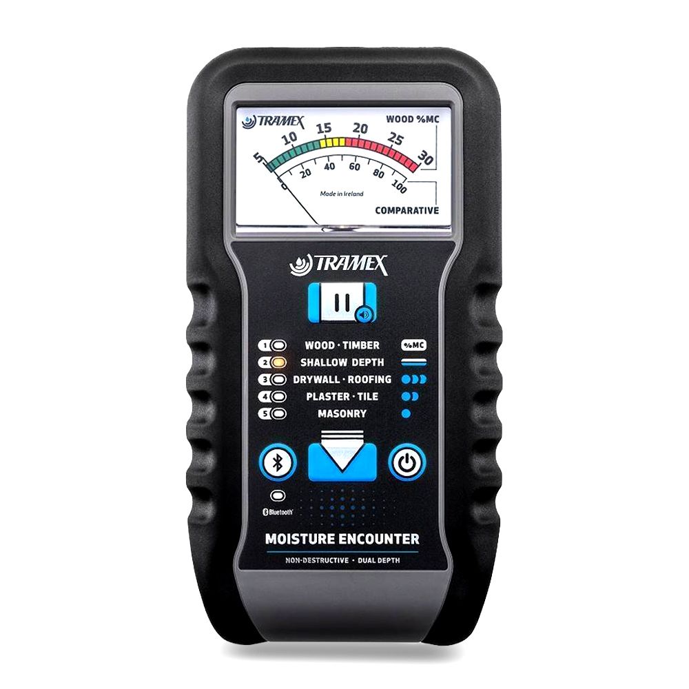Tramex ME5 Analog Moisture Meter for Building Materials with Shallow Depth Scale & Bluetooth App – image 1