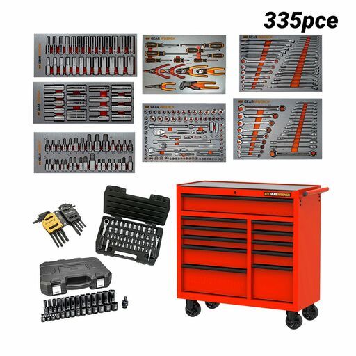 GEARWRENCH 88833N 335pce Combination Tool Kit with 11 Drawer 42" Trolley - Red