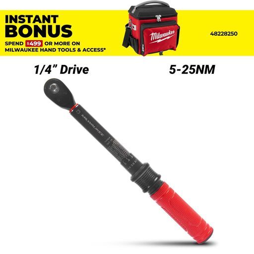 Milwaukee 4932500823 1/4" Drive 5-25NM Click Torque Wrench