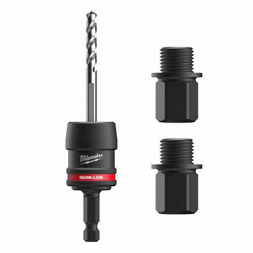 Milwaukee 4932500548 9.5mm (3/8") Shank QUIK-LOK Hole Saw Arbor Starter Kit with 2 x Adaptors – image 2