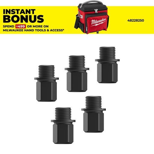 Milwaukee 4932500550 5-Pack 1/2" x 20 UNF QUIK-LOK Hole Saw Adaptor