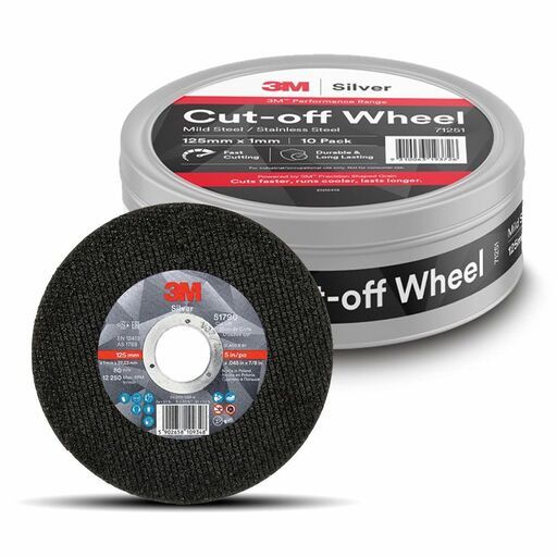 3M 7100394563 10-Pack 125mm x 1mm Silver Cut-Off Wheel – image 2