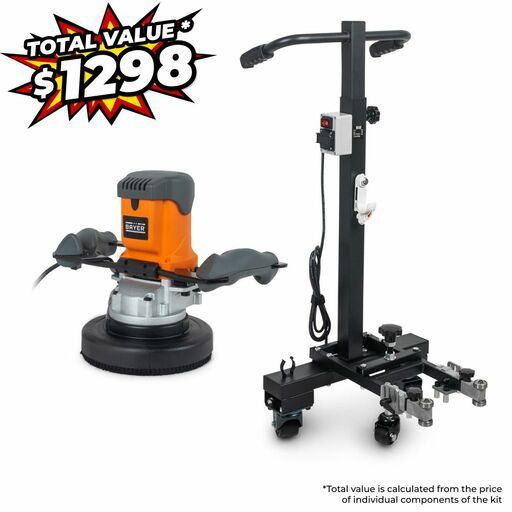 Bayer BG180+BASG 180mm Hand-Held Concrete Grinder with Adjustable Stand