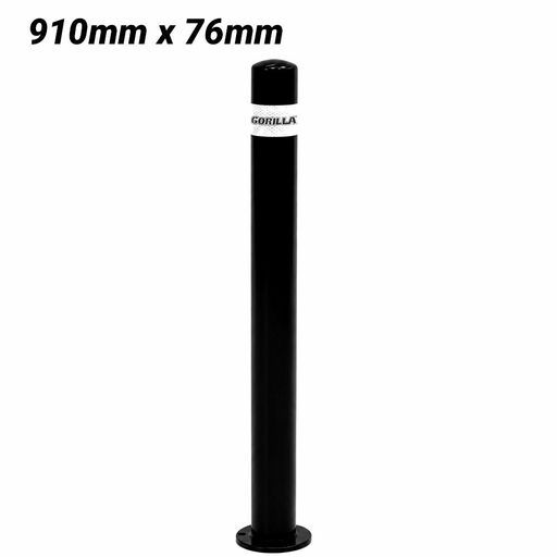 Gorilla BOL-FX-090BK 910mm x 76mm Fixed Surface Mounted Bollards