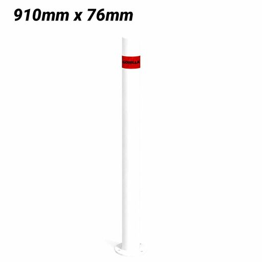 Gorilla BOL-FX-090W 910mm x 76mm Fixed Surface Mounted White Bollards