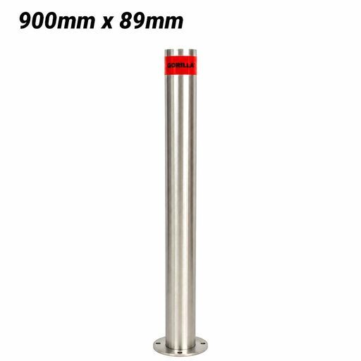 Gorilla BOL-FX-090SS 900mm x 89mm Fixed Surface Mounted stainless steel Bollards