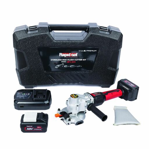 RAPIDTOOL BFC-20X 18V 5.0Ah Li-ion Cordless 6-20mm Rebar + Rod Flush Cutter Premium Combo Kit