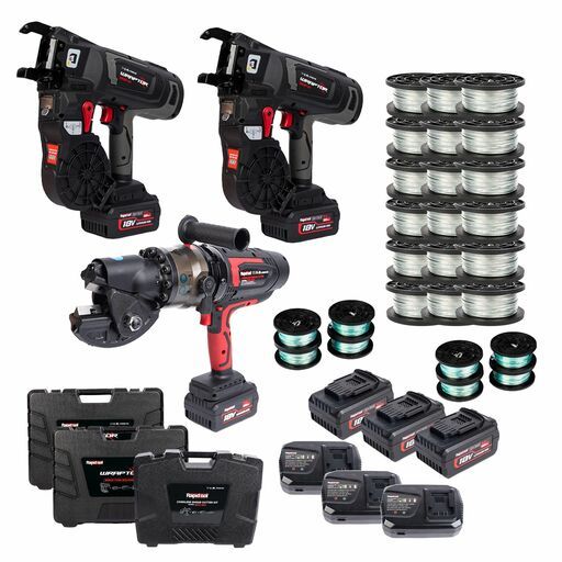 RAPIDTOOL WGW-60B 18V 5.0Ah Cordless 12-44mm WRAPTOR Rebar Tying Machine 3pce Combo Kit + 60 x 24-Pack 1.3mm Galvanised WRAPTOR Tie Wire Pack – image 2
