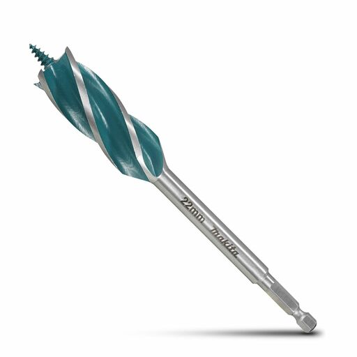 Makita E-26674 22mm x 165mm 1/4" Hex Impact 4-Cut Wood Auger Bit – image 2