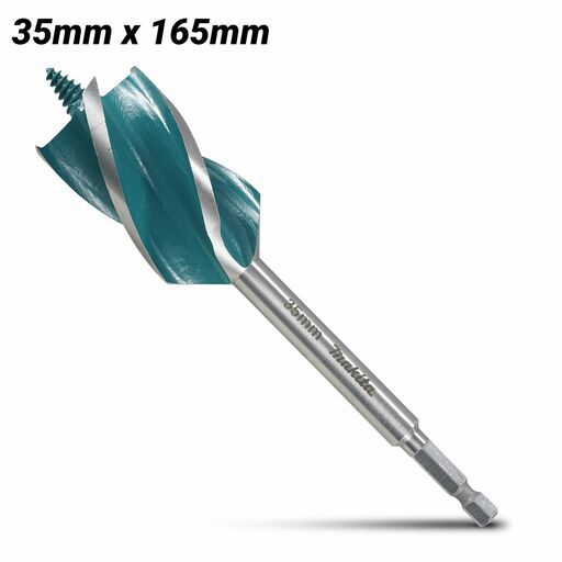 Makita E-26711 35mm x 165mm 1/4" Hex Impact 4-Cut Wood Auger Bit