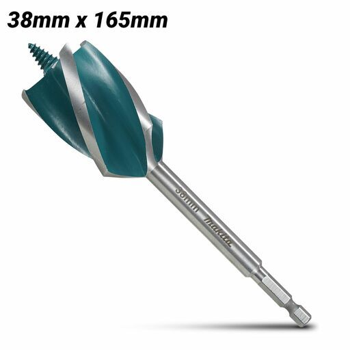 Makita E-26727 38mm x 165mm 1/4" Hex Impact 4-Cut Wood Auger Bit