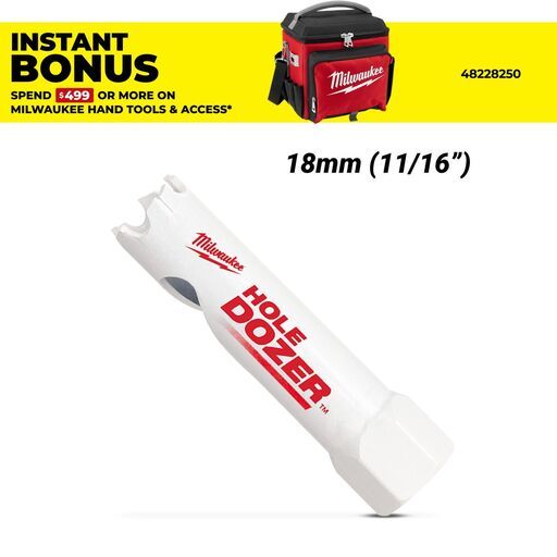 Milwaukee 49560017 18mm (11/16") HOLE DOZER Bi-Metal Hole Saw