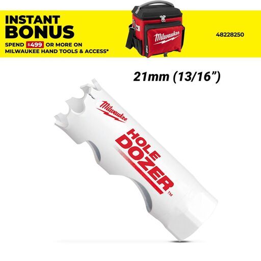 Milwaukee 49560027 21mm (13/16") HOLE DOZER Bi-Metal Hole Saw