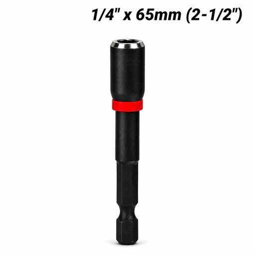 Milwaukee 49664532 1/4" x 65mm (2-1/2"") SHOCKWAVE Magnetic Nut Driver Power Bit – image 2