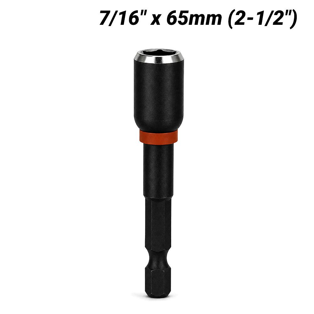 Milwaukee 49664536 7/16" x 65mm (2-1/2") SHOCKWAVE Magnetic Nut Driver Power Bit – image 2