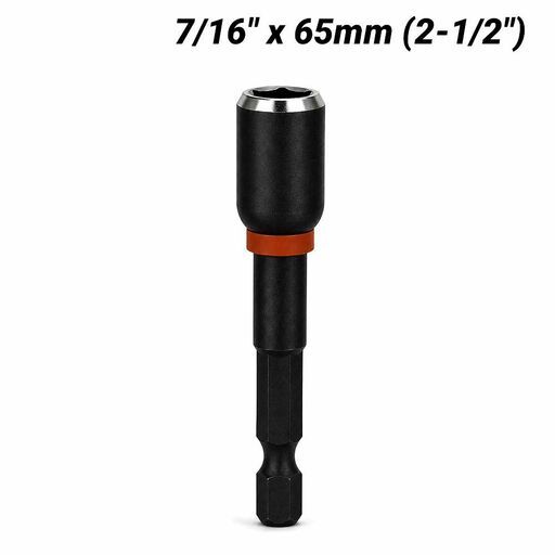 Milwaukee 49664536 7/16" x 65mm (2-1/2") SHOCKWAVE Magnetic Nut Driver Power Bit – image 2