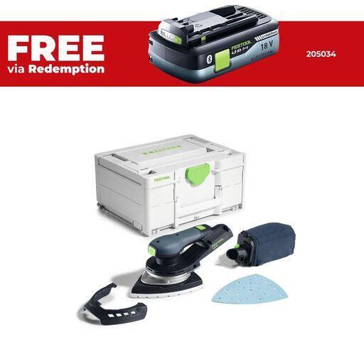 Festool DTSC 200-Basic (577713) 18V Li-ion Cordless 145mm x 195mm Delta Sander with Systainer - Skin Only