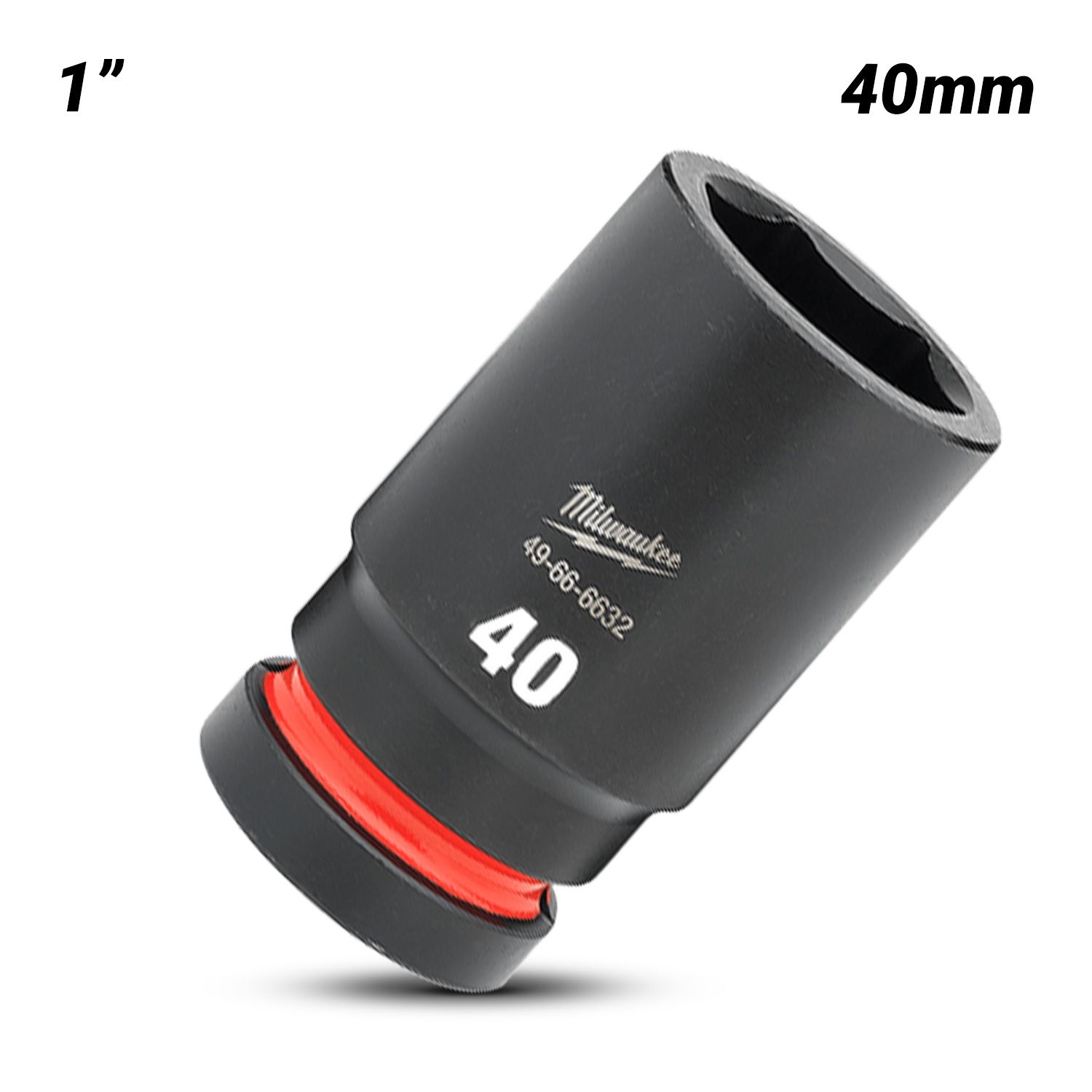 Milwaukee 49666632 1" Drive 40mm SHOCKWAVE Deep 6 Point Impact Socket – image 2