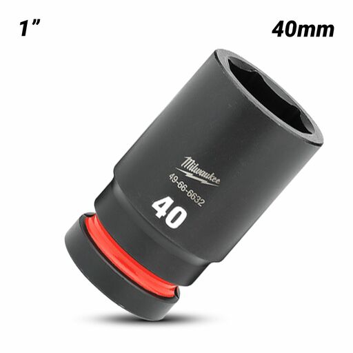 Milwaukee 49666632 1" Drive 40mm SHOCKWAVE Deep 6 Point Impact Socket – image 2