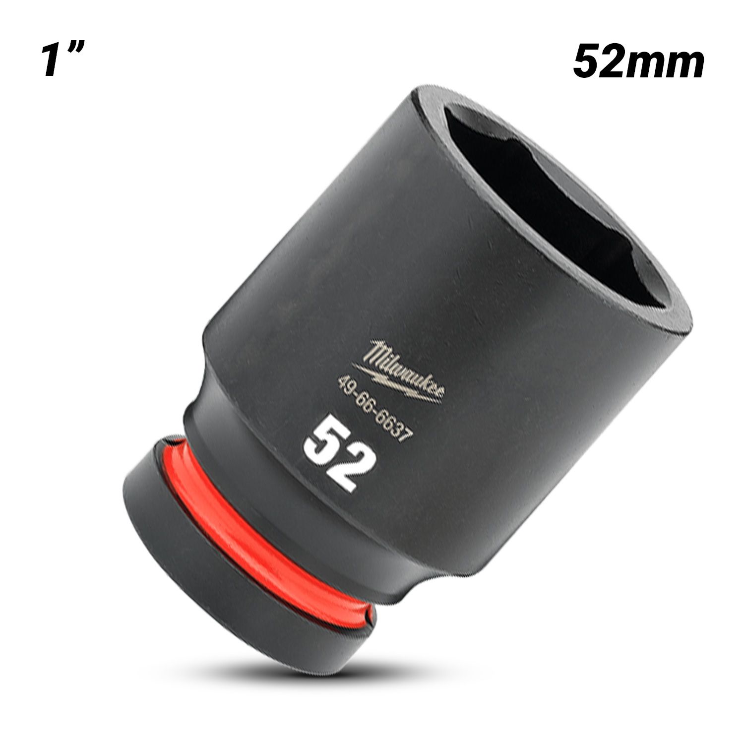 Milwaukee 49666637 1" Drive 52mm SHOCKWAVE Deep 6 Point Impact Socket – image 2