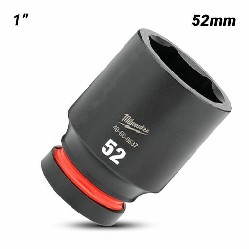 Milwaukee 49666637 1" Drive 52mm SHOCKWAVE Deep 6 Point Impact Socket – image 2