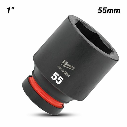 Milwaukee 49666639 1" Drive 55mm SHOCKWAVE Deep 6 Point Impact Socket – image 2