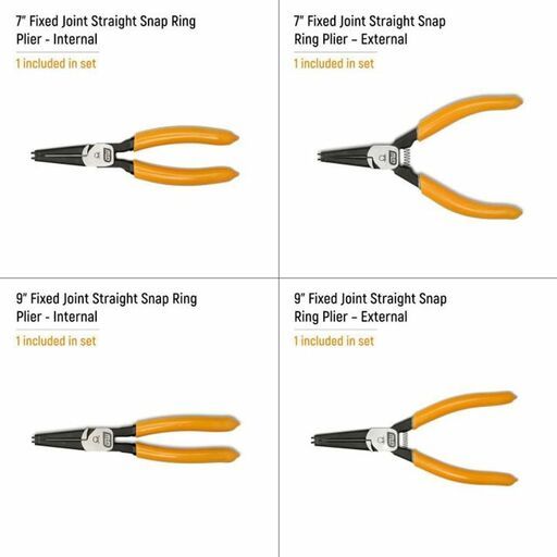 GEARWRENCH 89701 4pce Fixed Joint Internal/External Snap Ring Pliers Set – image 5
