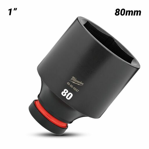 Milwaukee 49666647 1" Drive 80mm SHOCKWAVE Deep 6 Point Impact Socket – image 2