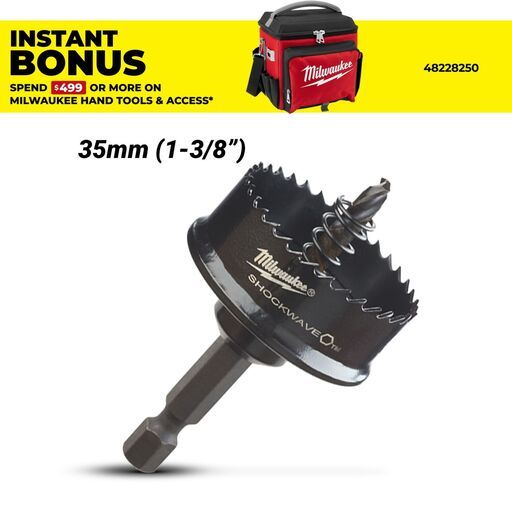 Milwaukee 49569830 35mm (1-3/8") SHOCKWAVE Thin Wall Hole Saw