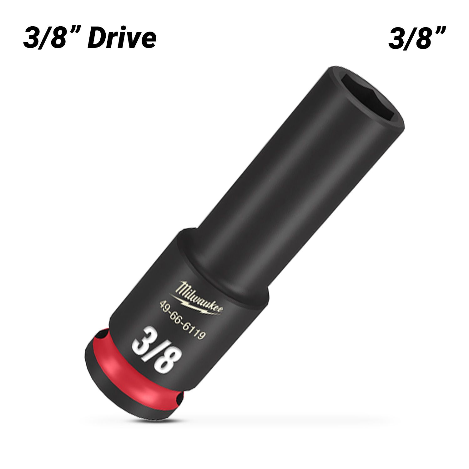 Milwaukee 49666119 3/8" Drive 3/8" SHOCKWAVE Deep 6 Point Impact Socket – image 2