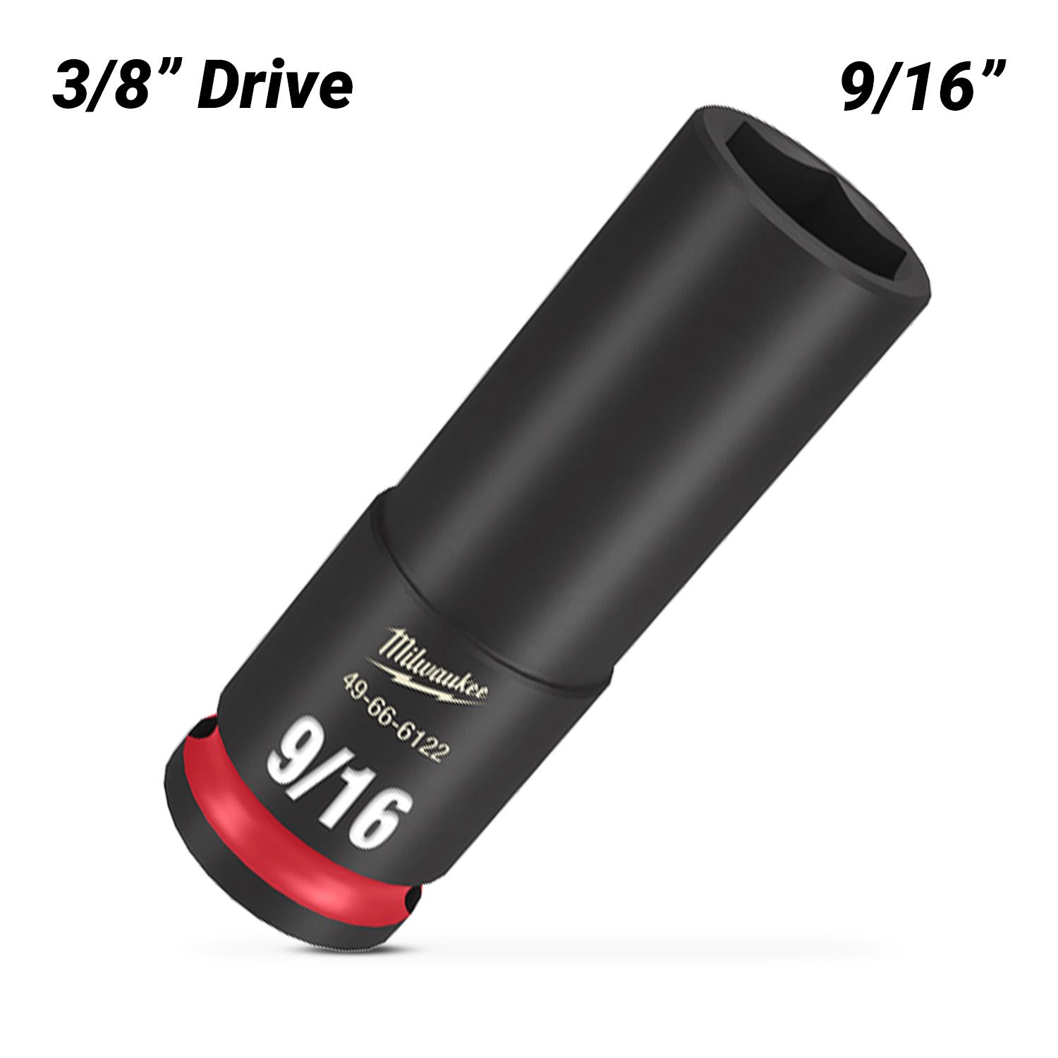 Milwaukee 49666122 3/8" Drive 9/16" SHOCKWAVE Deep 6 Point Impact Socket – image 2