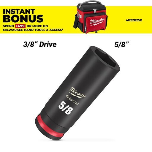 Milwaukee 49666123 3/8" Drive 5/8" SHOCKWAVE Deep 6 Point Impact Socket
