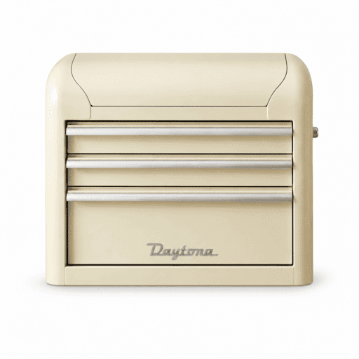 [Pre-Order] Daytona D3DSCCM 24" 3 Drawer Retro Storage Chest - Pastel Cream