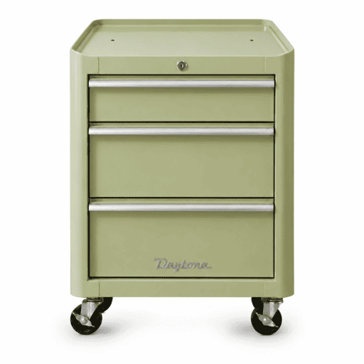 [Pre-Order] Daytona D3DSBG 24" 3 Drawer Bottom Retro Storage Roller Cabinet - Pastel Green