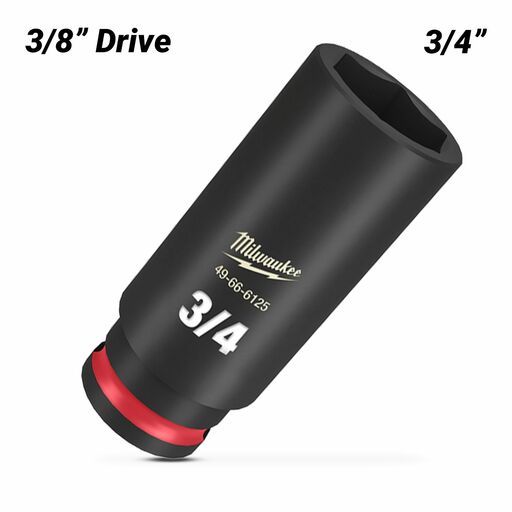 Milwaukee 49666125 3/8" Drive 3/4" SHOCKWAVE Deep 6 Point Impact Socket – image 2