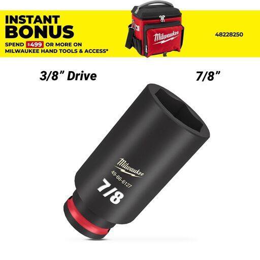 Milwaukee 49666127 3/8" Drive 7/8" SHOCKWAVE Deep 6 Point Impact Socket