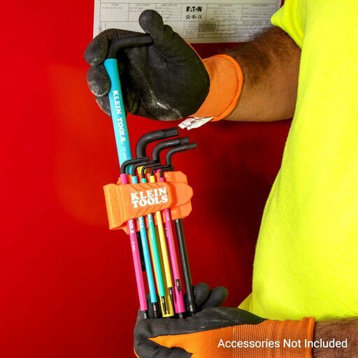 Klein A-BLS9M 9pce Colour Coded Extra-Long L Style Metric Hex Key Caddy Set – image 5