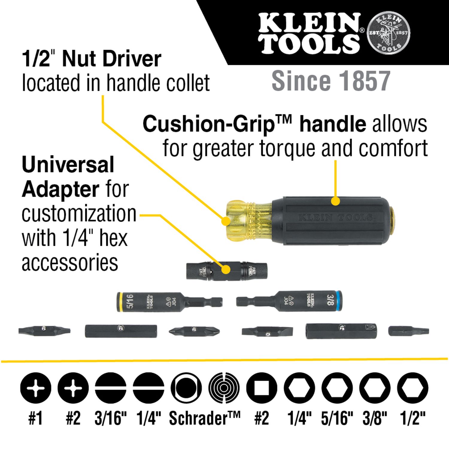 Klein A-32527HD 11-in-1 KNECT™ Impact-Rated HVAC Screwdriver/Nut Driver – image 5