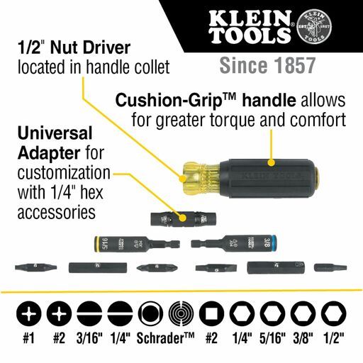 Klein A-32527HD 11-in-1 KNECT™ Impact-Rated HVAC Screwdriver/Nut Driver – image 5