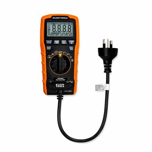 Klein A-ET270AU 3 Pin 240V Auto-Ranging Digital Multi-Tester with Outlet Tester