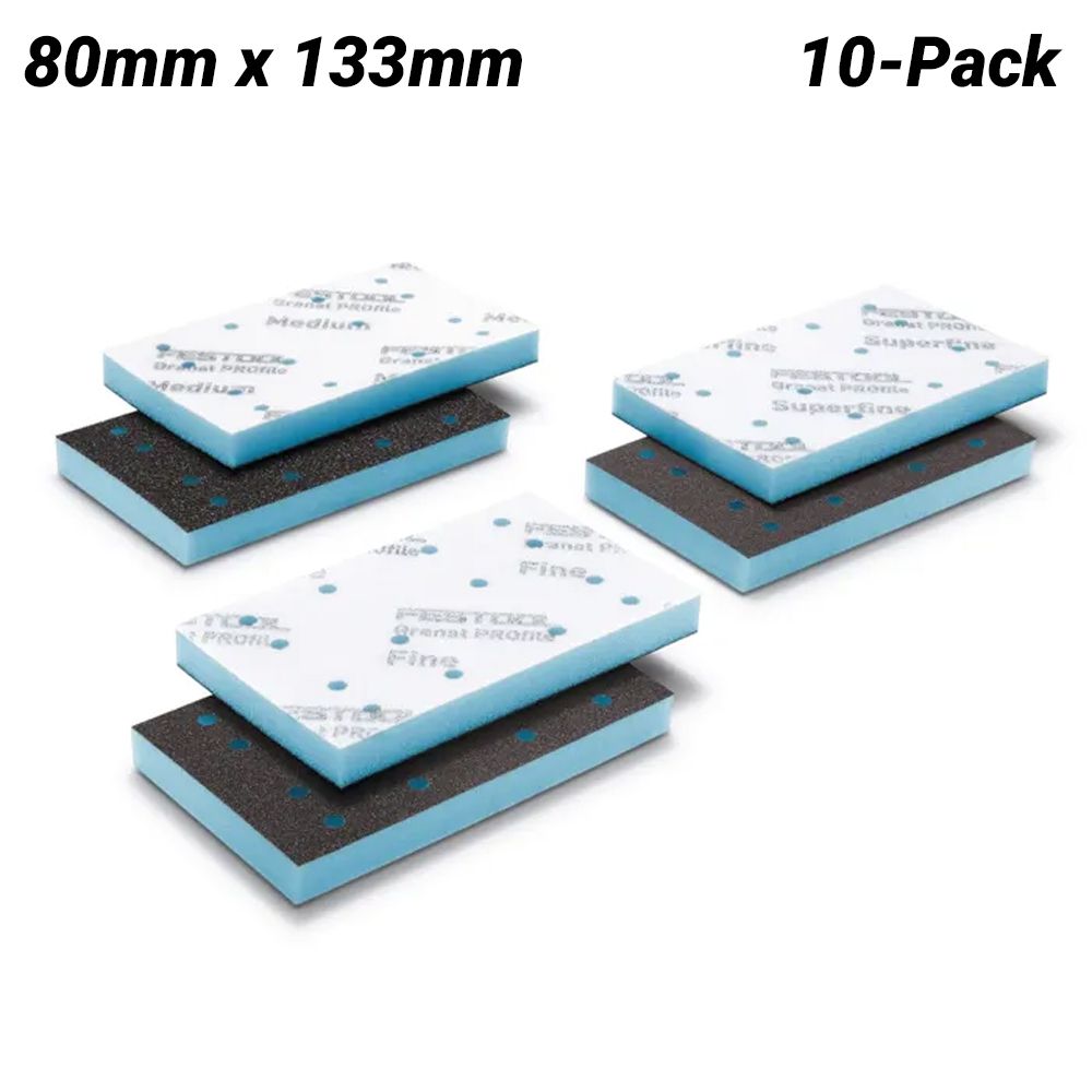 Festool 578803 10-Pack 80mm x 133mm Set 3M/3F/4S Granat Profile Abrasive Sheet – image 1