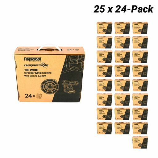 RAPIDTOOL WGW-25A 18V 5.0Ah Cordless 12-44mm WRAPTOR Rebar Tying Machine Combo Kit + 25 x 24-Pack 1.3mm Galvanised WRAPTOR Tie Wire Pack – image 3