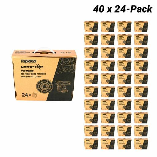 RAPIDTOOL WGW-40A 18V 5.0Ah Cordless 12-44mm WRAPTOR Rebar Tying Machine 2pce Combo Kit + 40 x 24-Pack 1.3mm Galvanised WRAPTOR Tie Wire Pack – image 3