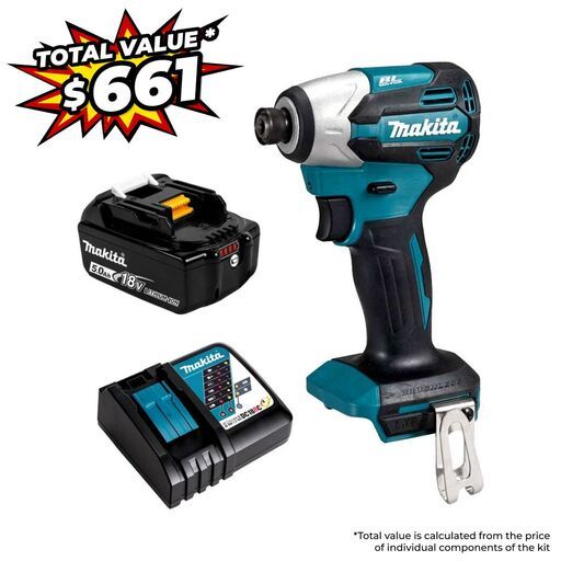 Makita DTD158RT 18V 5.0Ah Li-ion Cordless Brushless Impact Driver Combo Kit