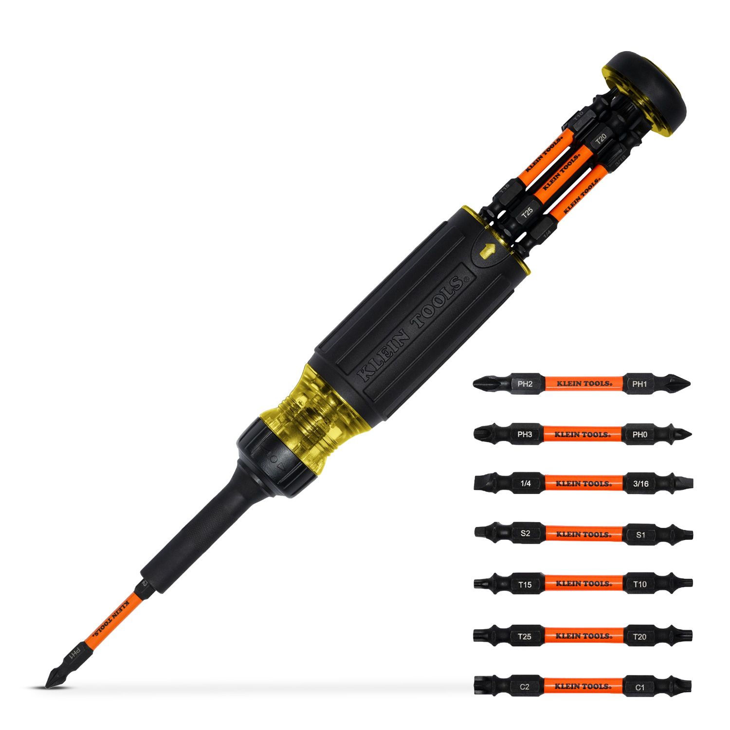 Klein A-32315HD 15-In-1 Ratcheting Impact-Rated Multi-Bit Torsion Zone Screwdriver Set – image 1