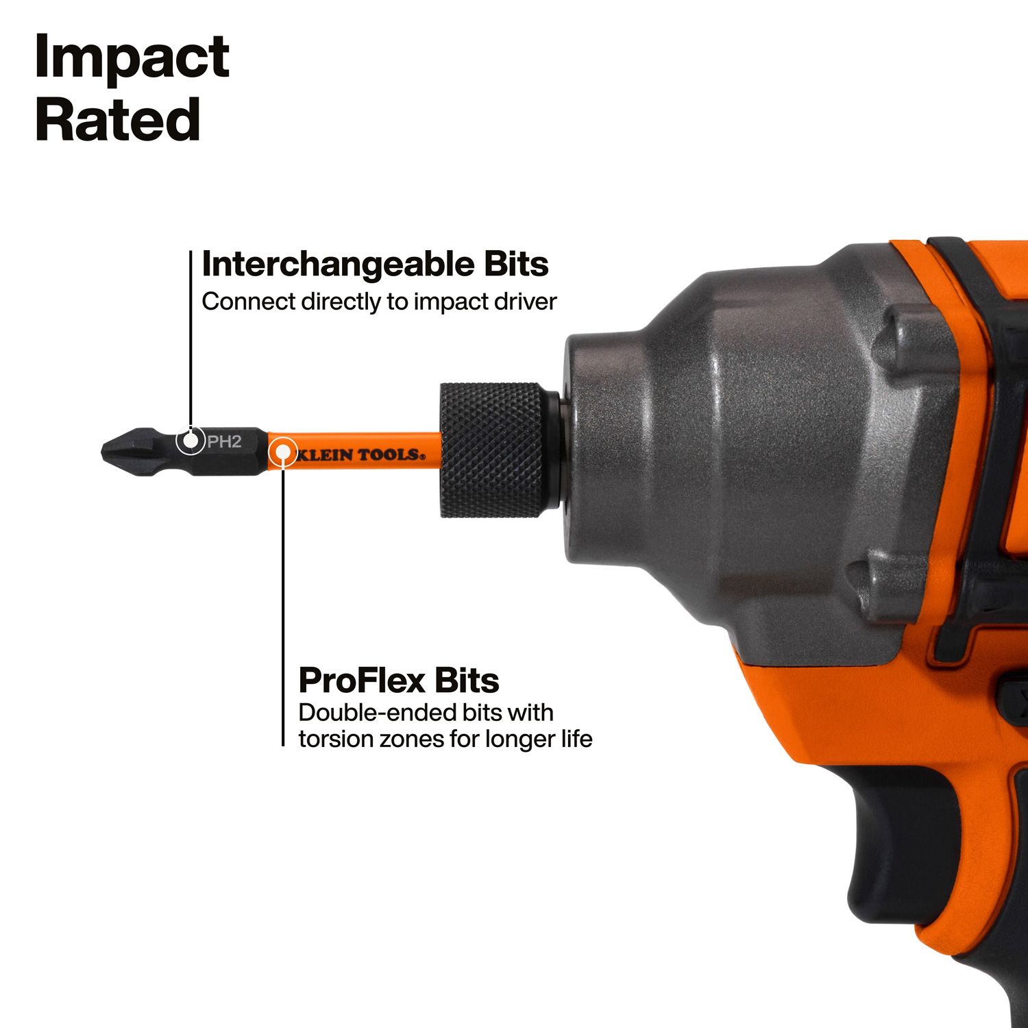 Klein A-32315HD 15-In-1 Ratcheting Impact-Rated Multi-Bit Torsion Zone Screwdriver Set – image 4