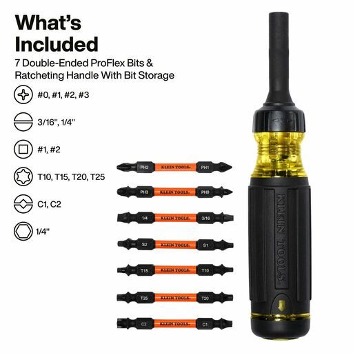 Klein A-32315HD 15-In-1 Ratcheting Impact-Rated Multi-Bit Torsion Zone Screwdriver Set – image 3