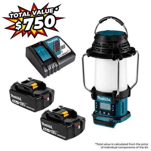 Makita DMR055RF 18V 3.0Ah Li-ion LXT Cordless Radio Lantern Combo Kit