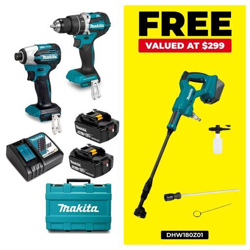 Makita DLX2578 18V 3.0Ah Li-ion Cordless Brushless Hammer Driver Drill + Impact Driver 2pce Combo Kit