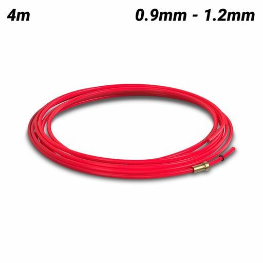 UNIMIG TLR4M 4m Binzel Style 0.9-1.2mm Red Aluminium Torch Liner